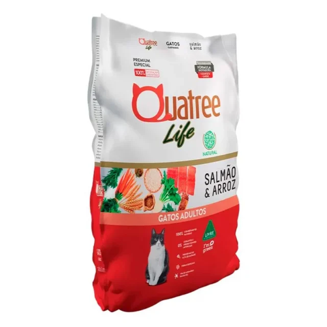 Ração Quatree Life Gatos Adultos Salmão e Arroz