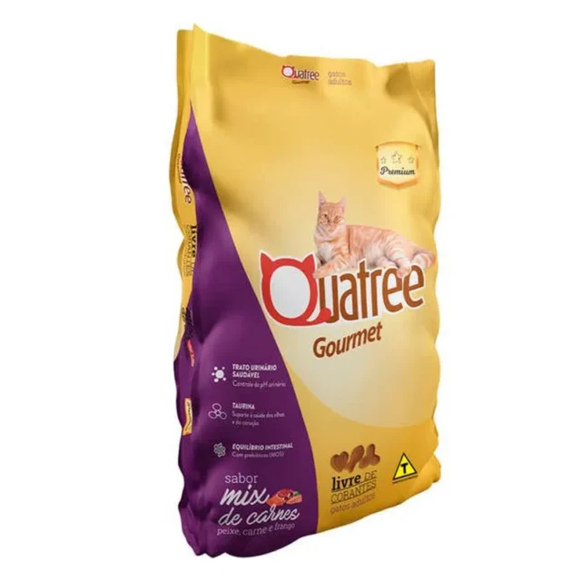 Ração Quatree Gourmet Gatos Adultos Mix de Carnes