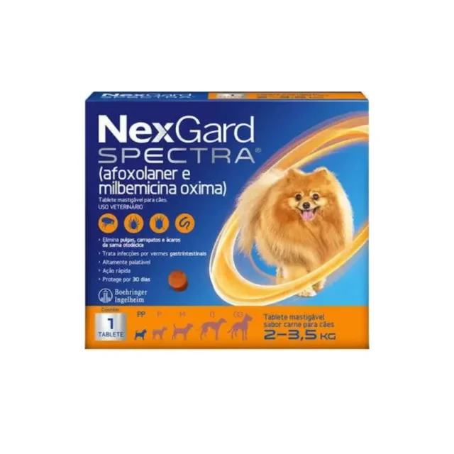 Anti Pulgas e Carrapatos NexGard Spectra para Cães de 2 a 3,5kg