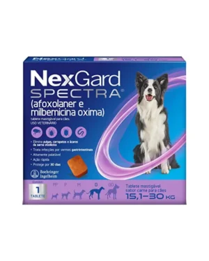 Antipulgas e Carrapatos NexGard Spectra para Cães de 15,1 a 30kg