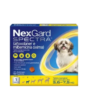 Antipulgas e Carrapatos NexGard Spectra para Cães de 3,6 a 7,5kg