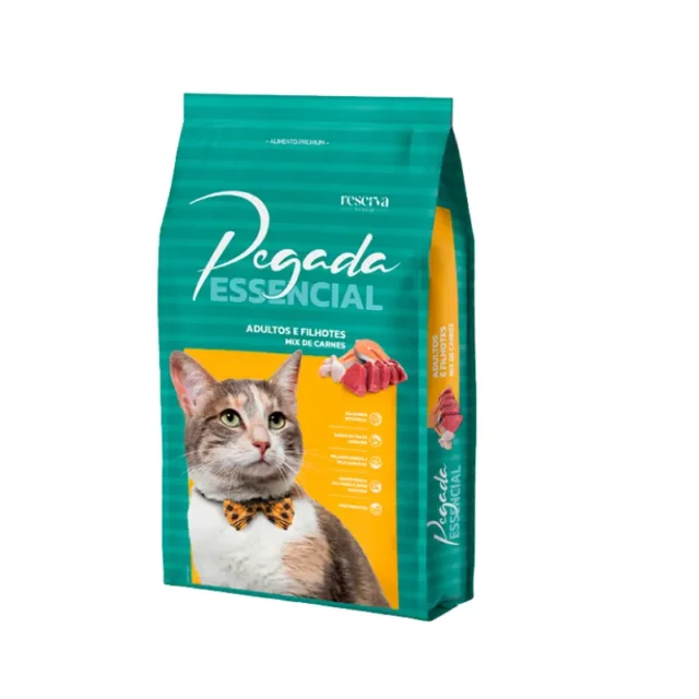 Ração Pegada Essencial para Gatos Adultos e Filhotes Sabor Mix de Carne