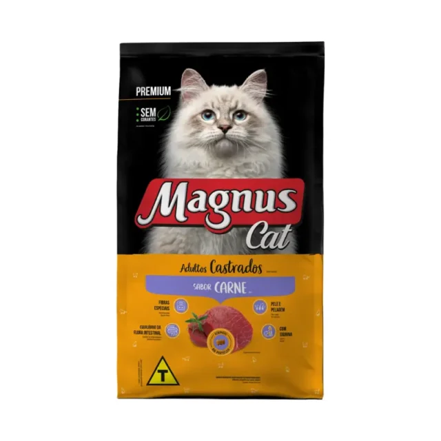 Magnus Cat Premium Gatos Adultos Castrados Sabor Carne