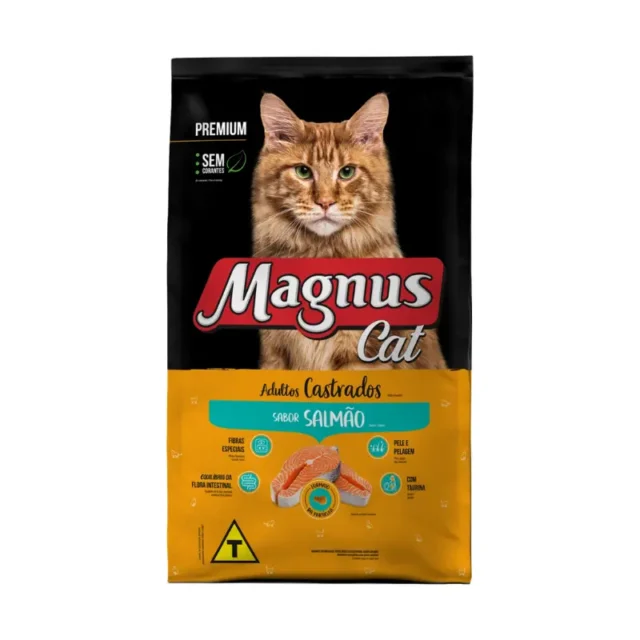Ração Magnus Cat Premium Gatos Adultos Castrados Salmão
