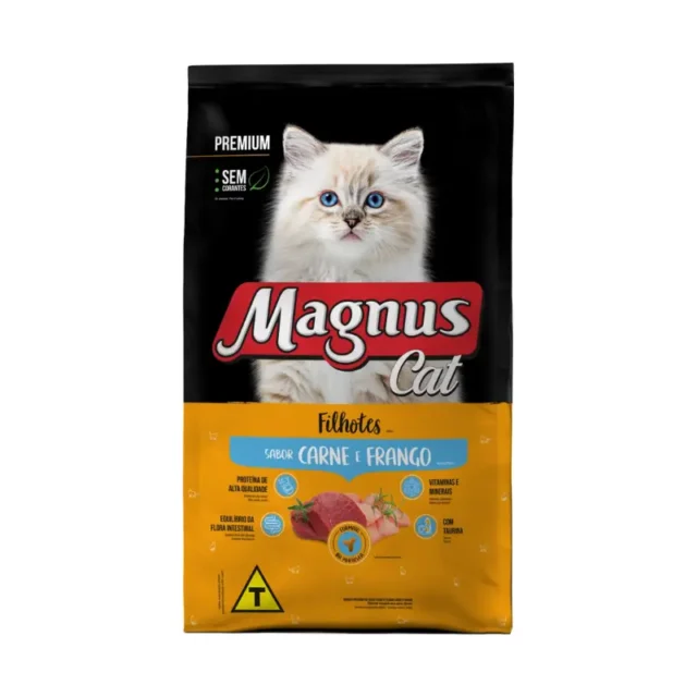 Ração Magnus Cat Premium Gatos Filhotes Carne E Frango