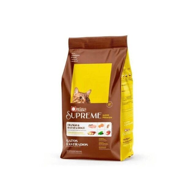 Ração Quatree Supreme Gatos Castrados Frango e Batata Doce