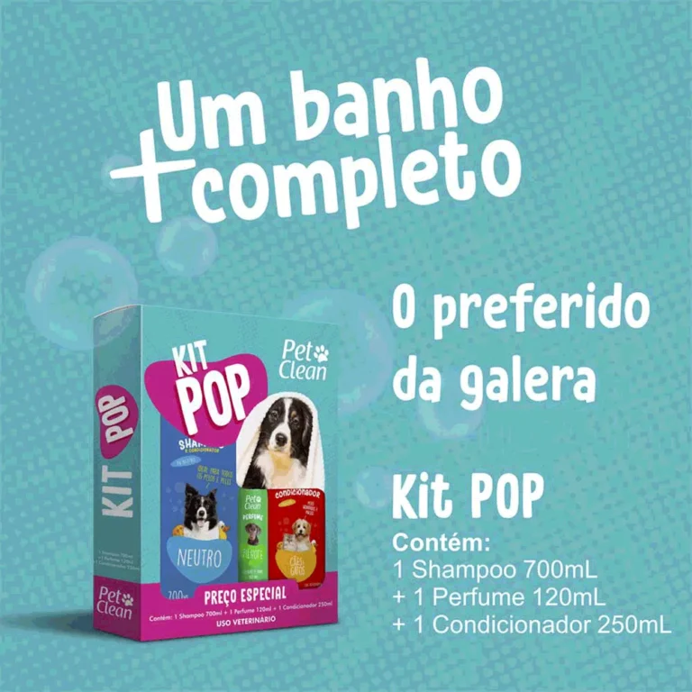 Kit Pop Pet Clean Shampoo, Condicionador e Perfume - Imagem 3