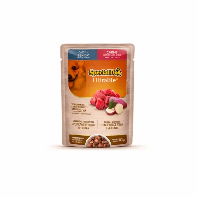 Ração Úmida Special Dog Sachê Carne para Cães Sênior