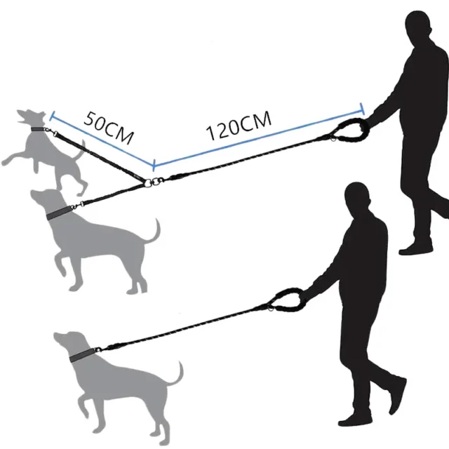 Guia dupla para cães refletiva - Imagem 10