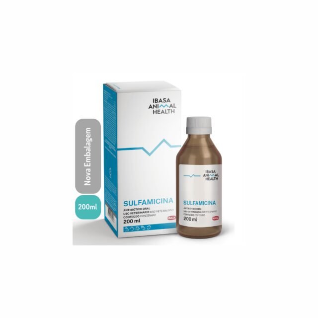 Sulfamicina Ibasa 200ml - Antibiótico Uso Oral de Sulfadimetoxina e Neomicina