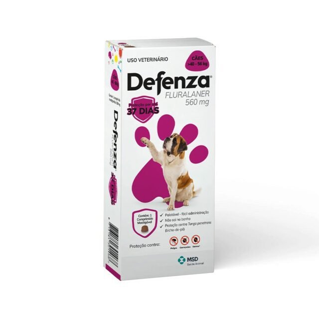 Antiparasitário MSD Defenza 560mg para Cães de 40 a 56 kg