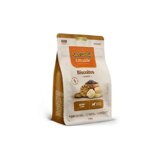 Biscoito Special Dog Ultralife Cães Adultos 250gr Sabor Banana e Chia