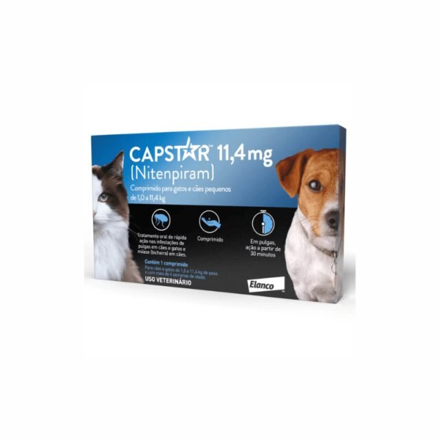 Capstar 11,4mg para Cães e Gatos de 1,0 a 11,4kg com 1 Comprimido