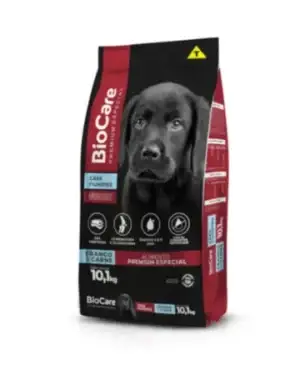 Ração BioCare Premium Selection para filhotes, sabores frango e carne