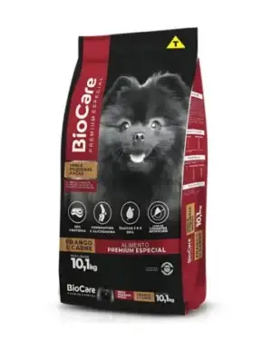 Ração Biocare Premium Especial para cães adultos de raças pequenas, sabor carne e frango
